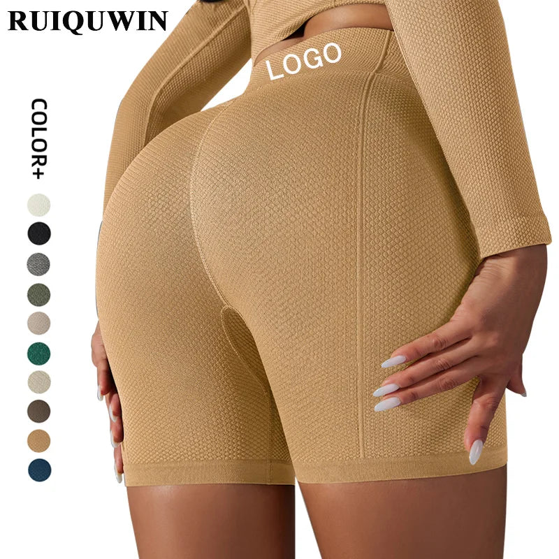 RUIQUWIN Wholesale Seamless Gym Fitness Yoga Workout Plus Size Sportswear Running Sports Scrunch Butt Shorts for Women