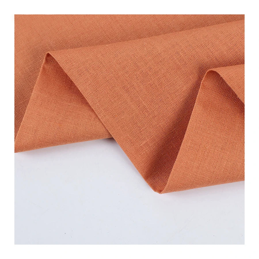 Eco-Friendly 55% Linen & 45% Viscose Cotton Fabric Woven Plain Textile for Shirts & Dresses Dyed Patterned