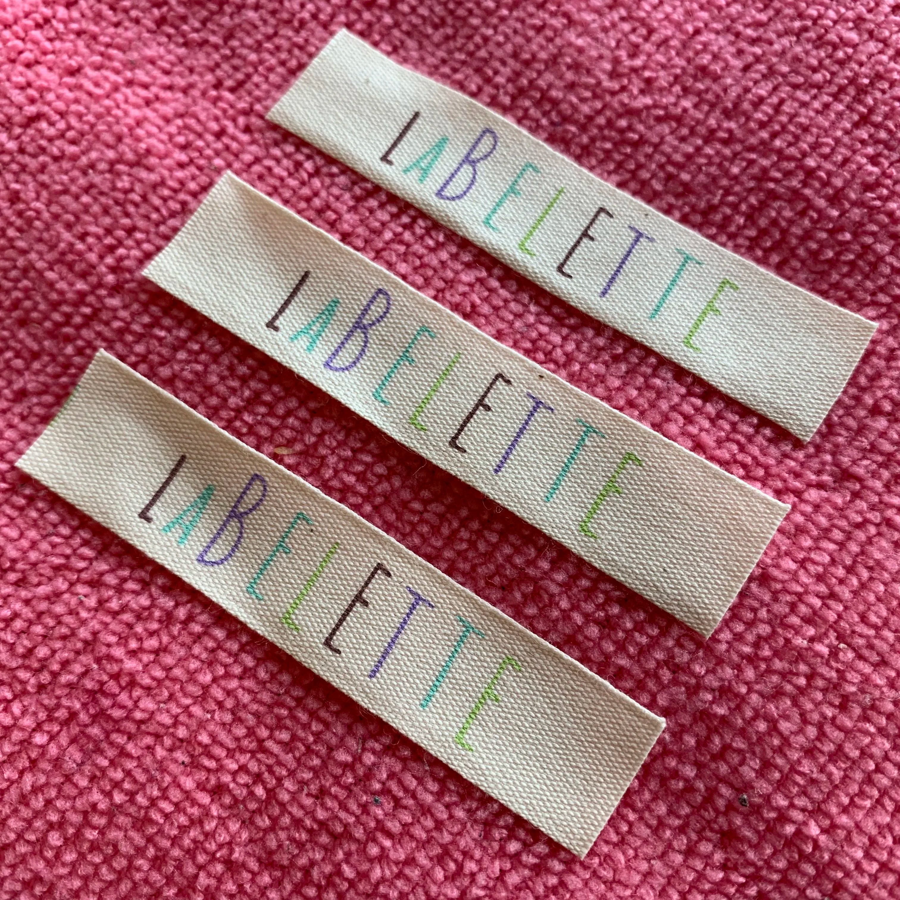 Silk Screen Printing Brand logo Cotton Labelsustainable Fabric Organic Cotton Tag With Many Colors