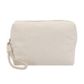 Personalized Cotton Canvas Toiletry Bag: Eco-friendly Rectangular Makeup Pouch with Chic Cord Wrist Strap