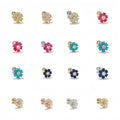 Zuola Wholesale Trendy Fine Jewelry Pastoral Metal Ear Bone Stud 18k Gold Plated Zircon Small Flower Earrings Titanium