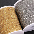 1.5MM Stainless Steel Side Clip Chain Roll 18K Gold PVD Plated Silver Normal Link Meter for Necklace Bracelet DIY Factory Price