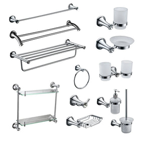 Hot Sale Modern Stainless Steel Wall Mounted Bathroom Accessory Set Brass for Home Hotel Use Includes Toilet Paper Holder Brush