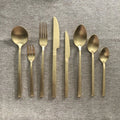Matte Gold 18/10 Stainless Steel Wedding Cutlery Set Golden Flatware for Special Occasions