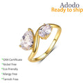 Factory Direct Sale Simple Fashion Oval Diamond Two Stone VVS Moissanite S925 Silver Rings for Women