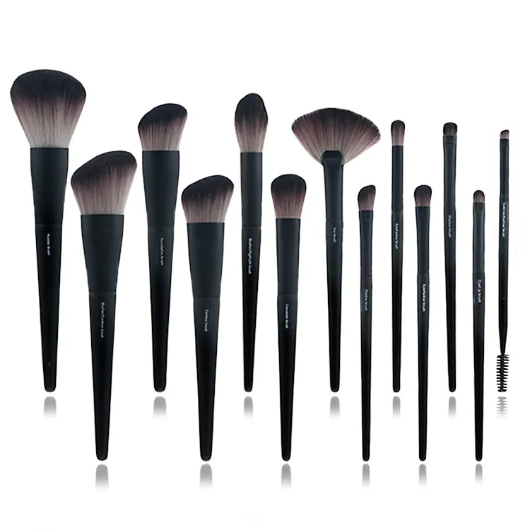 YUE Wholesale 2025 New 13 Pcs Black Dark Night Soft Hair Makeup Brush Set Beauty Tool Eye Shadow Loose Powder Brush Wholesale