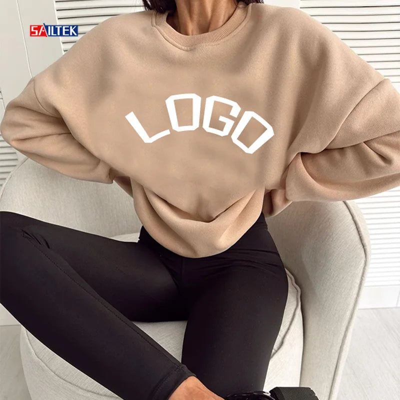 Custom Streetwear Crew Neck Sweatshirt Wholesale Heavy Weight Fleece Pullover Oversized Crewneck Sweatshirts Women