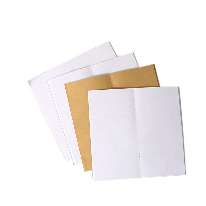 Pure Color Four Different Simple Blank Inside Pages Designs Portable Kraft Notepad Journals Custom logo A5 Paper Notebook