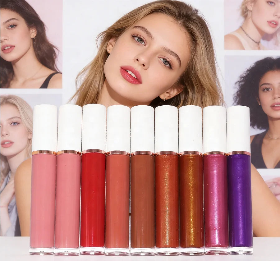 Private Label High Gloss Lip Oil Long-Lasting Moisturizing Lipstick with Custom Logo 64 Colors Glossy Oil Lipgloss