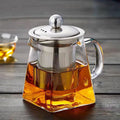 Wholesale Kungfu Tetragonal Fair Pot Design Glass Teapot with Strainer for Tea Lovers 350ml 550ml 750ml 950ml