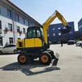 4 ton four wheeled excavator 4wd Building Construction Backhoe Front Loader Hydraulic Wheel Excavator for Sale