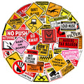 50PCS Warning Sign Sticker Collection Safty Security Notice Decal