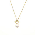 Simple Fashion Jewelry Stainless Steel Necklace Natural Pearl Charm Necklace