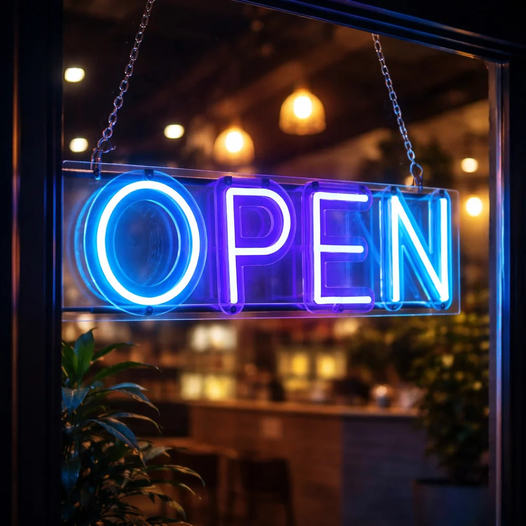 Custom LED Sign LED Neon Open Sign Hanging Acrylic Neon Light for Shop Store Bar Cafe Window Business Sign