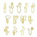 ZF Hypoallergenic Stainless Steel African Nose Cuff Non Piercing Wire Design Adjustable Clip on Fake Nose Rings Fake Piercings