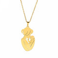 Wholesale Stainless Steel Mother and Bady Pendant Necklace Mother's Day Jewelry Gift