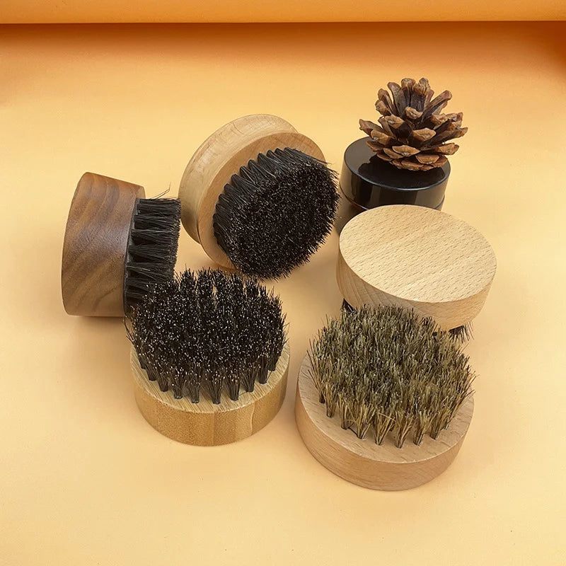 New Design Wholesale Antique Wooden Boars Hair Brush Customized Engraving Custom Logo Boutique Bamboo Wood Beard Brushes