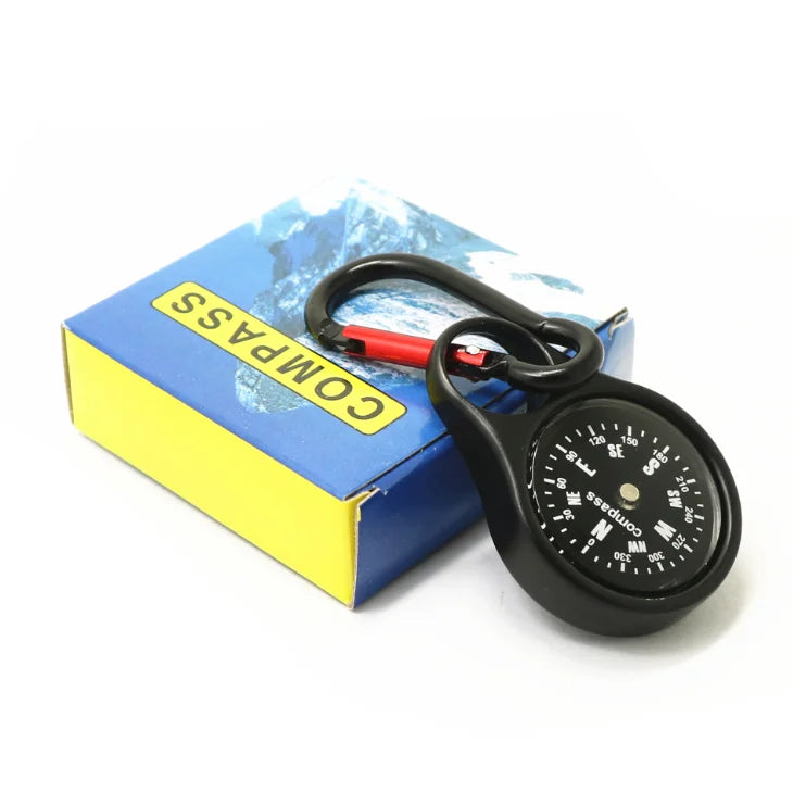 Outdoor Hanging Hiking Climbing Metal Alloy Pocket Mini Compass with Keychain Buckle