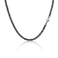 Unique Punk Style Black 4.5MM Width Stainless Steel Thick Link Byzantine Chain Necklace