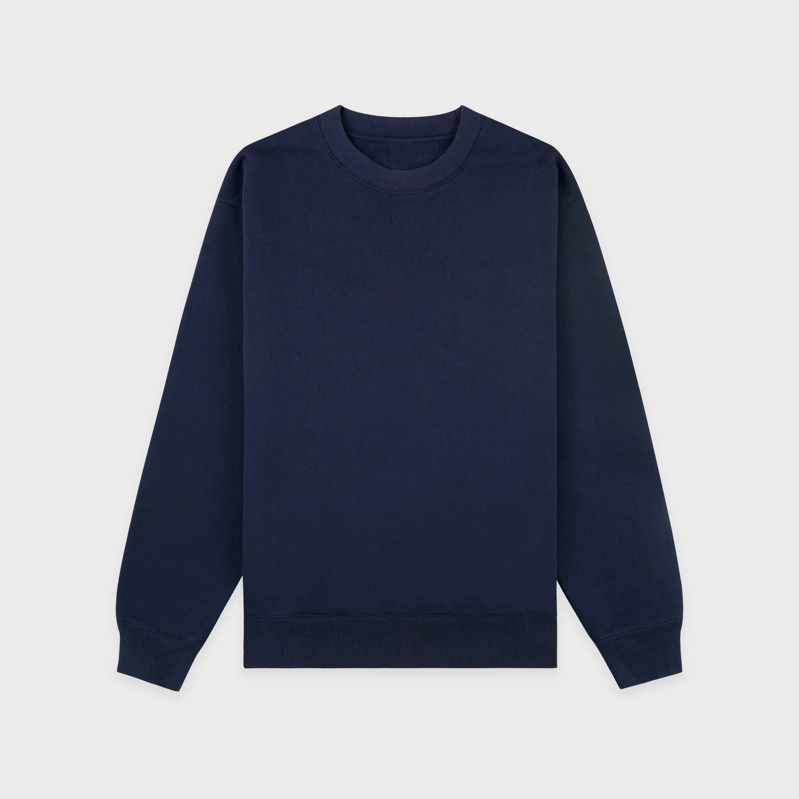 Factory Custom Men's Crew Neck Solid Spring Heather Sweatshirts Ribbed Hem Casual