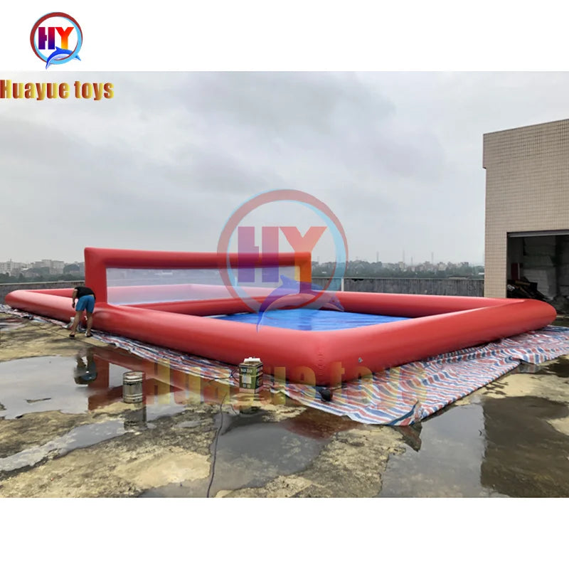 Factory Price Outdoor Inflatable Water Park Games Volleyball Court Inflatable Water Tennis Volleyball Field for Sale