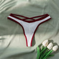 Sexy Panties High Elastic Low Waist Striped Briefs Ladies Thong