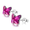 Fashion Crystal Butterfly Studs Earring 925 Sterling Silver Earrings for Girl