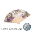 Wedding Promotion Silk Cloth Hand Fan Folding Fan Bamboo Hand Fan