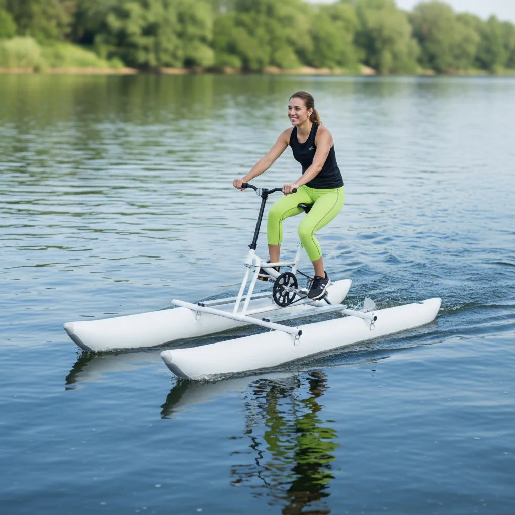 QIQU Wholesale Inflatable Aluminum Aqua Cycle High-Speed Tool-Free Assembly for Resort Commercial Use Portable Water Bike
