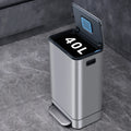 40L Waterproof Outdoor Dustbin Intelli 40L Stainless Steel Soft Close Pedal Garbage Bin Trash Can for Large Kitchen Use