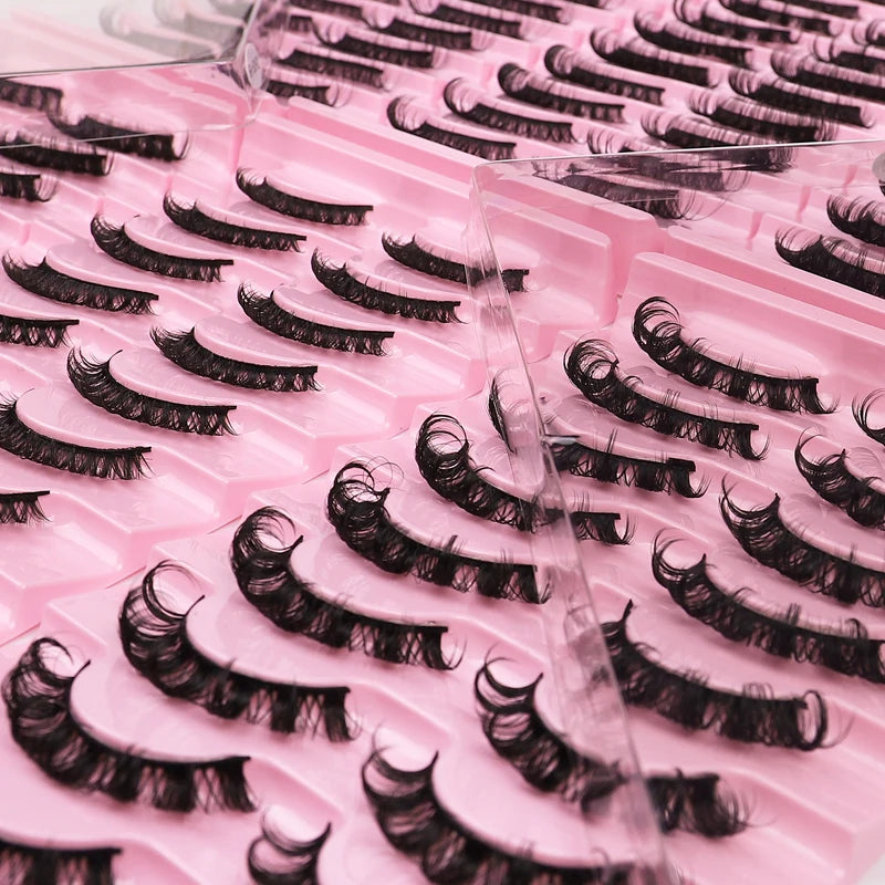 Wholesale Private Label 3d Faux Mink Lahes Natural Long Cross False Eyelashes 10 Pairs Eye Lashes False MegaBDM