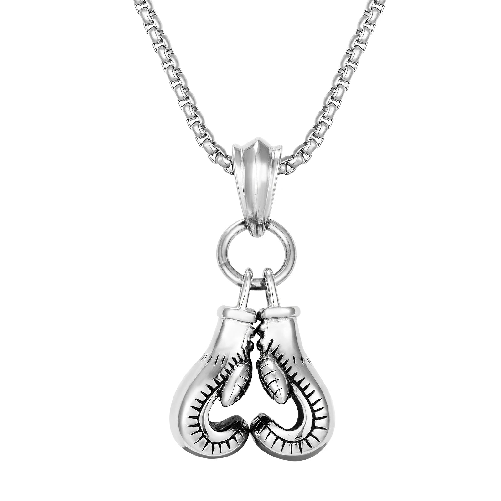 Fashion Jewelry Sport Pendant Man Necklace Stainless Steel Boxing Pendant Necklace for Men