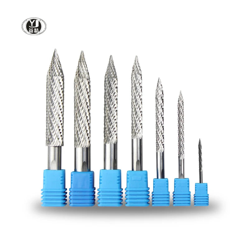 91.5 HRA Carbide Drill Bit Set Durable Hard Alloy Material Rotary File Triangular Shank 3-Year Warranty for Tire Repair Punch