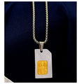 Dainty Engraving Memory Card Necklaces Stainless Steel Punk Silver Gold Fashion Rectangle Shaped Micro SD Card Necklace Jewelry