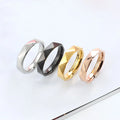 Non Tarnish Stainless Steel 4mm Wide Faceted Finger Ring Jewelry Ins Rings for Women and Men