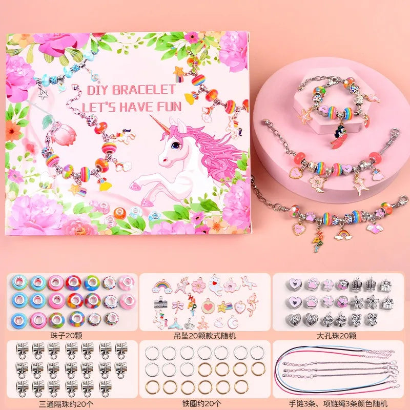 Hot Sales Girls' Jewelry Surprise Blind Box Set Girls' Metal Bracelet Popular Kids Charm Bracelet Making Kit Jewelry