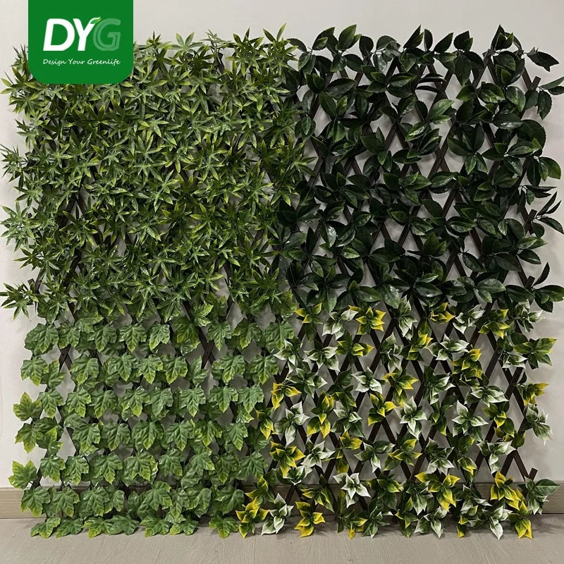 Outdoor Artificial Ivy Privacy Screen Garden Trellis Wood Willow Fence Faux Plastic Panel for Wedding or Home Use