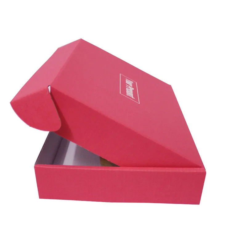 Factory Supplier Folding Carton Red Corrugated Cardboard Boxes for Socks Free Design Shipping Packaging for Clothes and Gifts