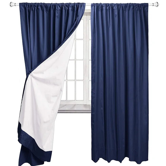 DaiRui Ready Made Insulated Room Darkening White Coated Blackout Curtains for the Living Room