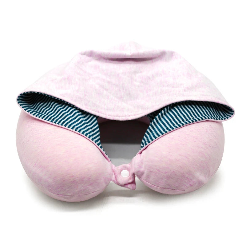 Wholesale Wearable Disposable Portable Hooded Neck Pillow with Memory Foam Filling