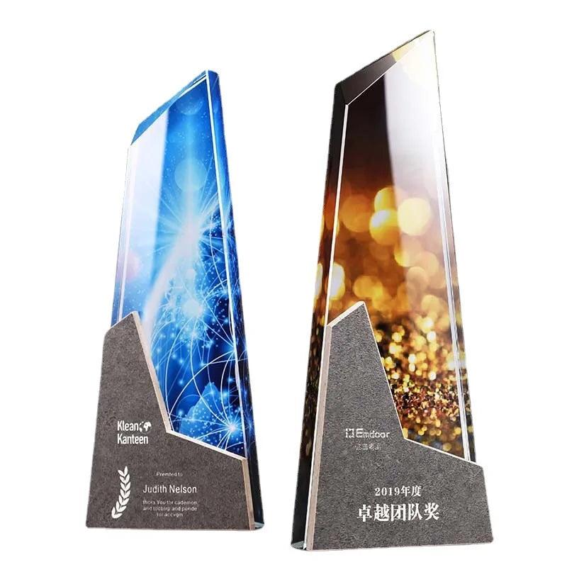 Personalized Printing Optical Crystal Glass Marble Trophy MH-NJ0188
