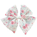 Custom Pleated Printing Chiffon Hair Bow Clips for Summer Breathable Fabric Hair Accessory