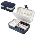 Small Jewelry Box Necklace Ring Storage Organizer Mini Jewelry case Double Layer Travel Jewelry Organizer for Women Girls Gift