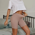 Seamless Shorts Leggings Glossy Seamless High-Waist Butt-Lifting Abdomen Safety Women's Short Leggings