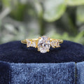 OL0918 Abiding Custom Fancy Cut Multi Shape Oval Cut 6x8MM Moissanite Diamond 925 Sterling Silver Ring 1.5ct Silver Ring