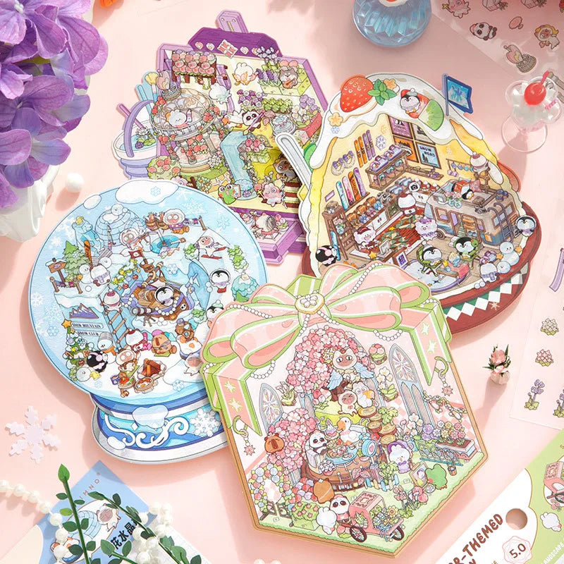 3 Stickers Per Pack Organizer Scenic Series Cute Scenic Handbook DIY Decorative Stickers 4 Options