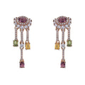 925 Silver Natural Tourmaline Drop Earrings Sparkling Rose Gold Plated Geometric Pattern for Wedding Party-Mother's Day Jewelry