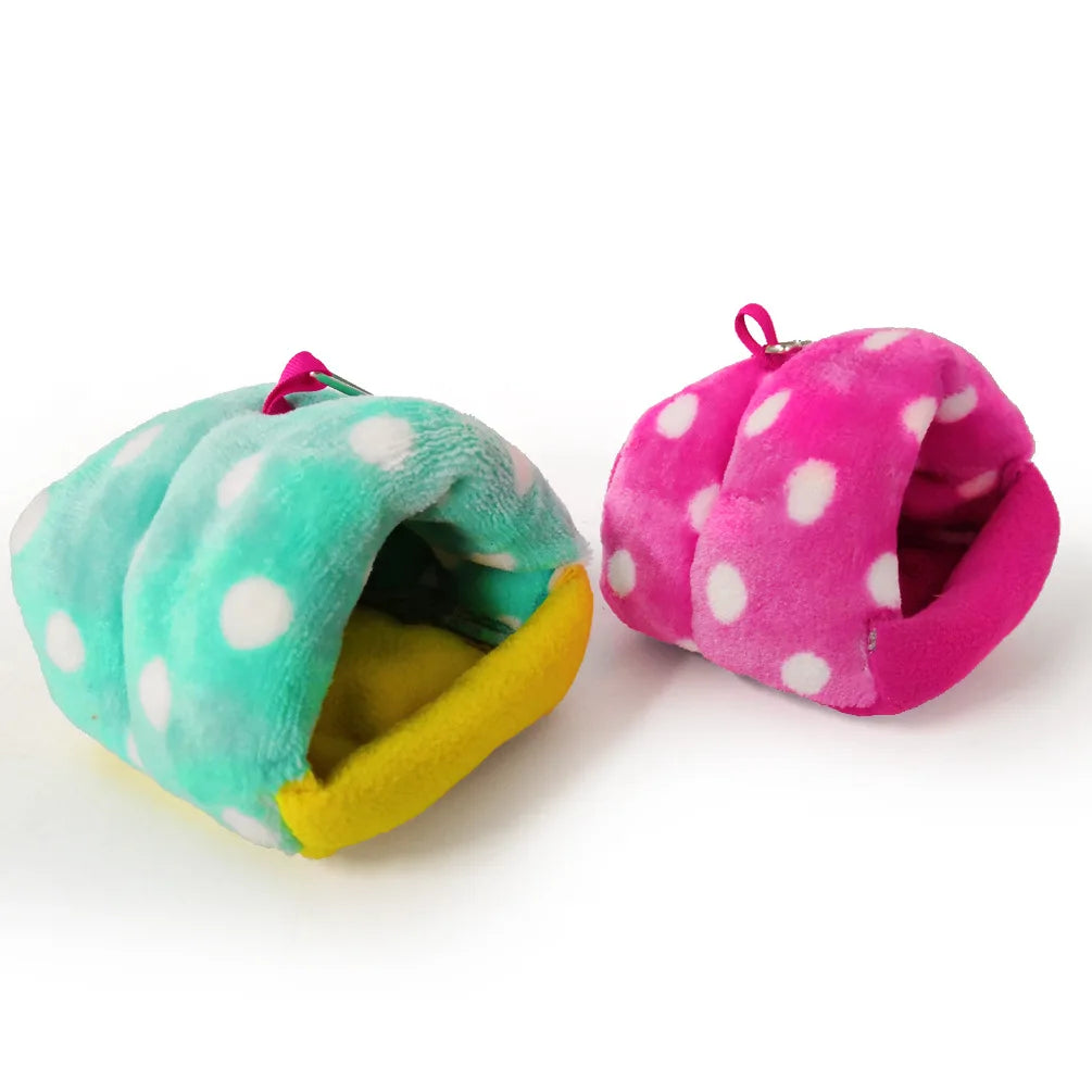 Dual-Purpose Small Pet Tunnel House for Hamsters Rabbits Ferrets Squirrels and Dutch Pigs - Honey Pouch and Pizza Mat Combo