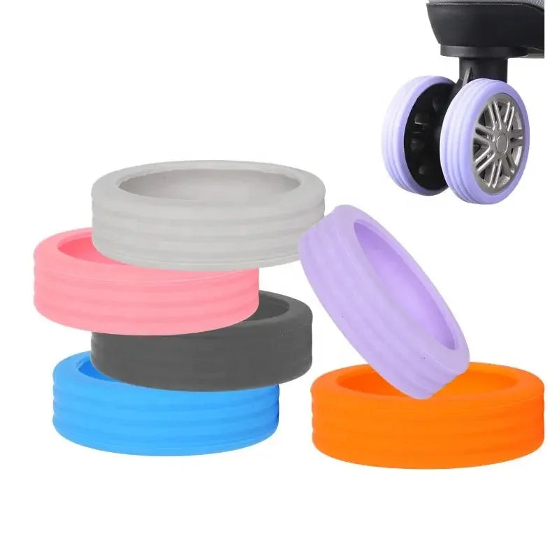8pcs Travel Luggage Suitcase Wheel Protector Silicone Silent Protection Cover Trolley Case Silicone Caster Cover