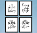 Bathroom Quotes and Sayings Art Prints | Set of Four Photos Unframed | Great Gift for Bathroom Decor